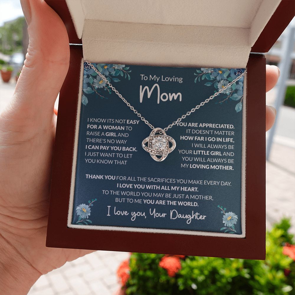 To My Loving Mom - World To Me - Love Knot Necklace