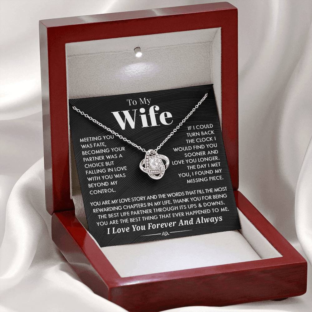 Husband To Wife 'You Are My Love Story" Love Knot Necklace