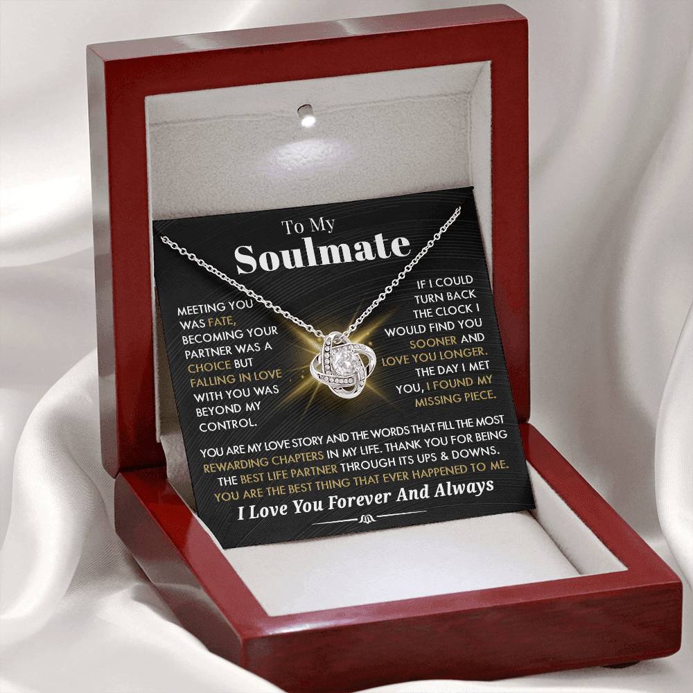 Gift For Soulmate 'You Are My Love Story" Love Knot Necklace