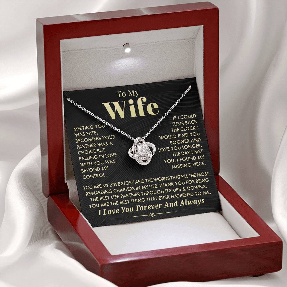 Gift For Wife 'My Love Story" Love Knot Necklace