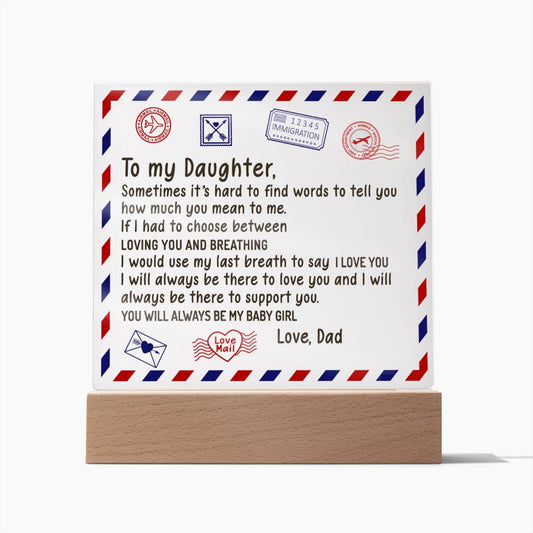 To My Daughter - Acrylic Plaque 01