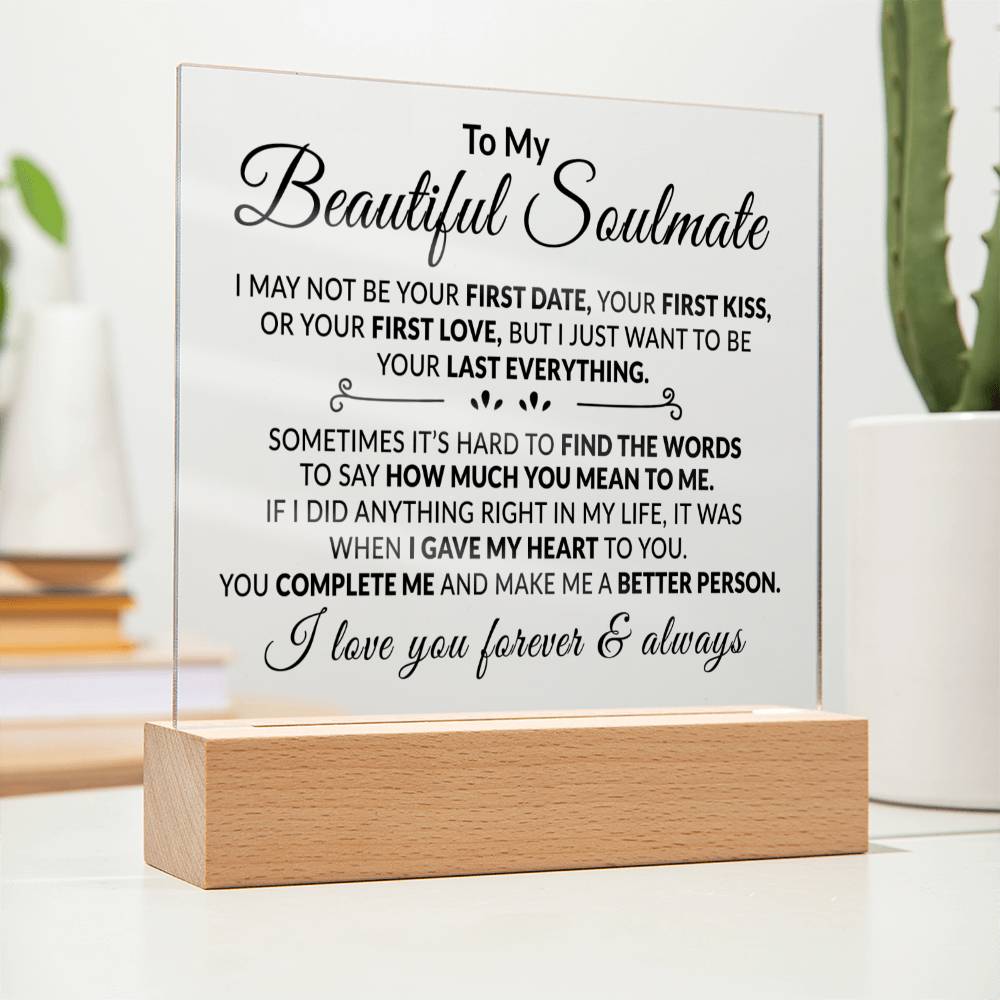 To My Soulmate - I Love You - Acrylic Plaque 08