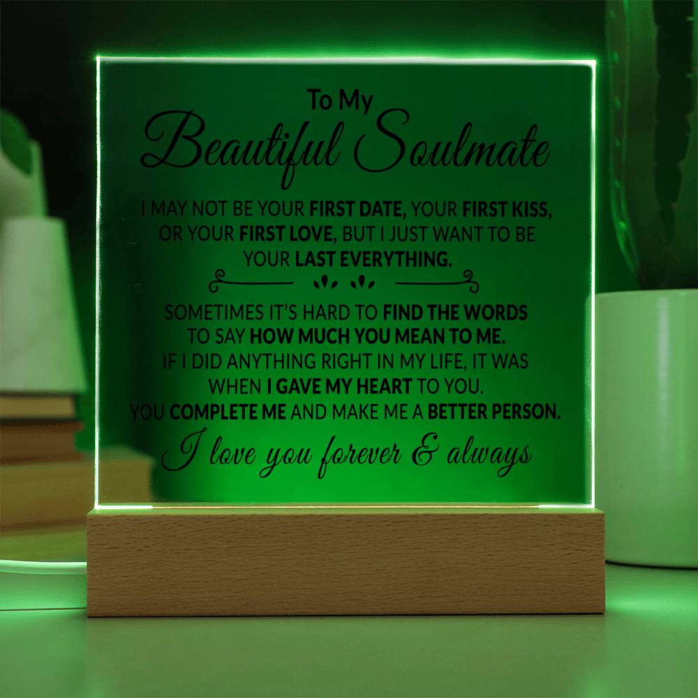 To My Soulmate - I Love You - Acrylic Plaque 08