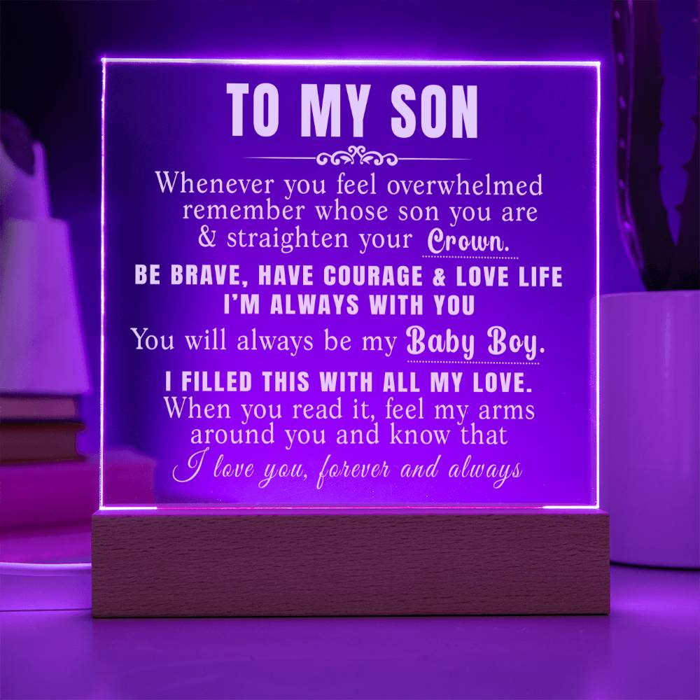 To My Son - Straighten Your Crown - Acrylic Plaque 09