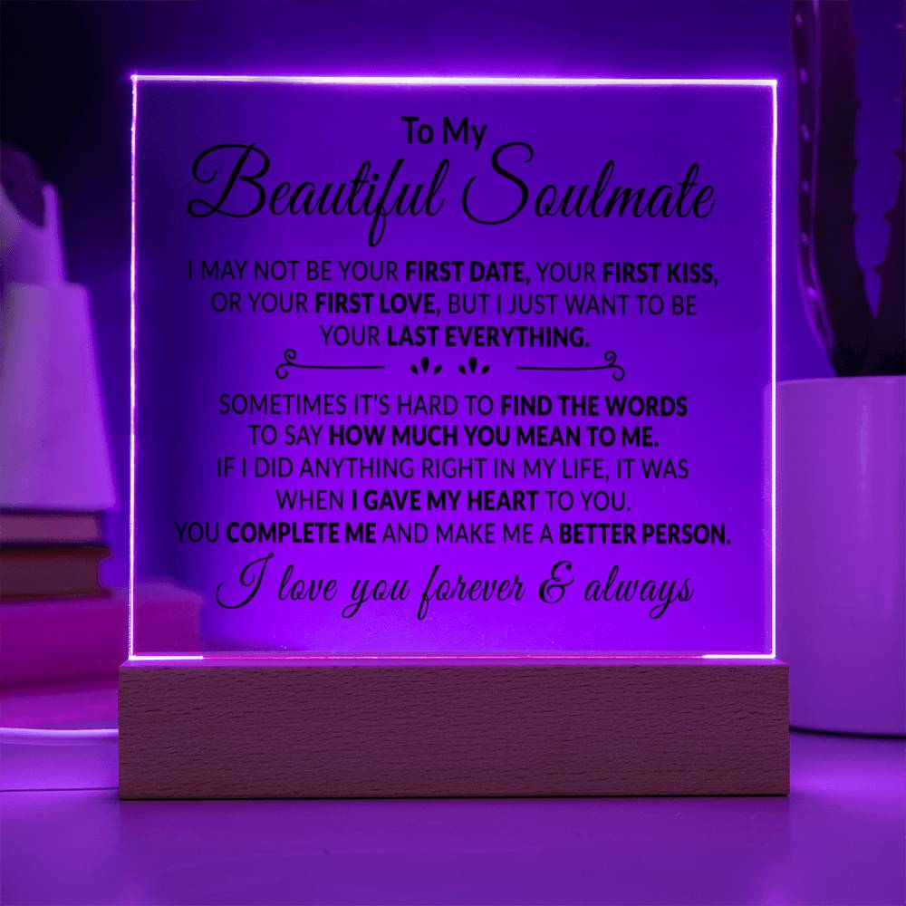 To My Soulmate - I Love You - Acrylic Plaque 08