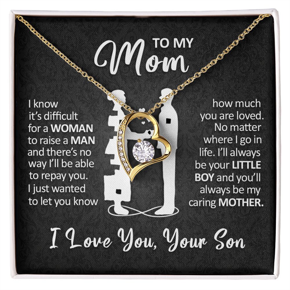 To My Mom - I'll Always Be Your Little Boy - Forever Love Necklace