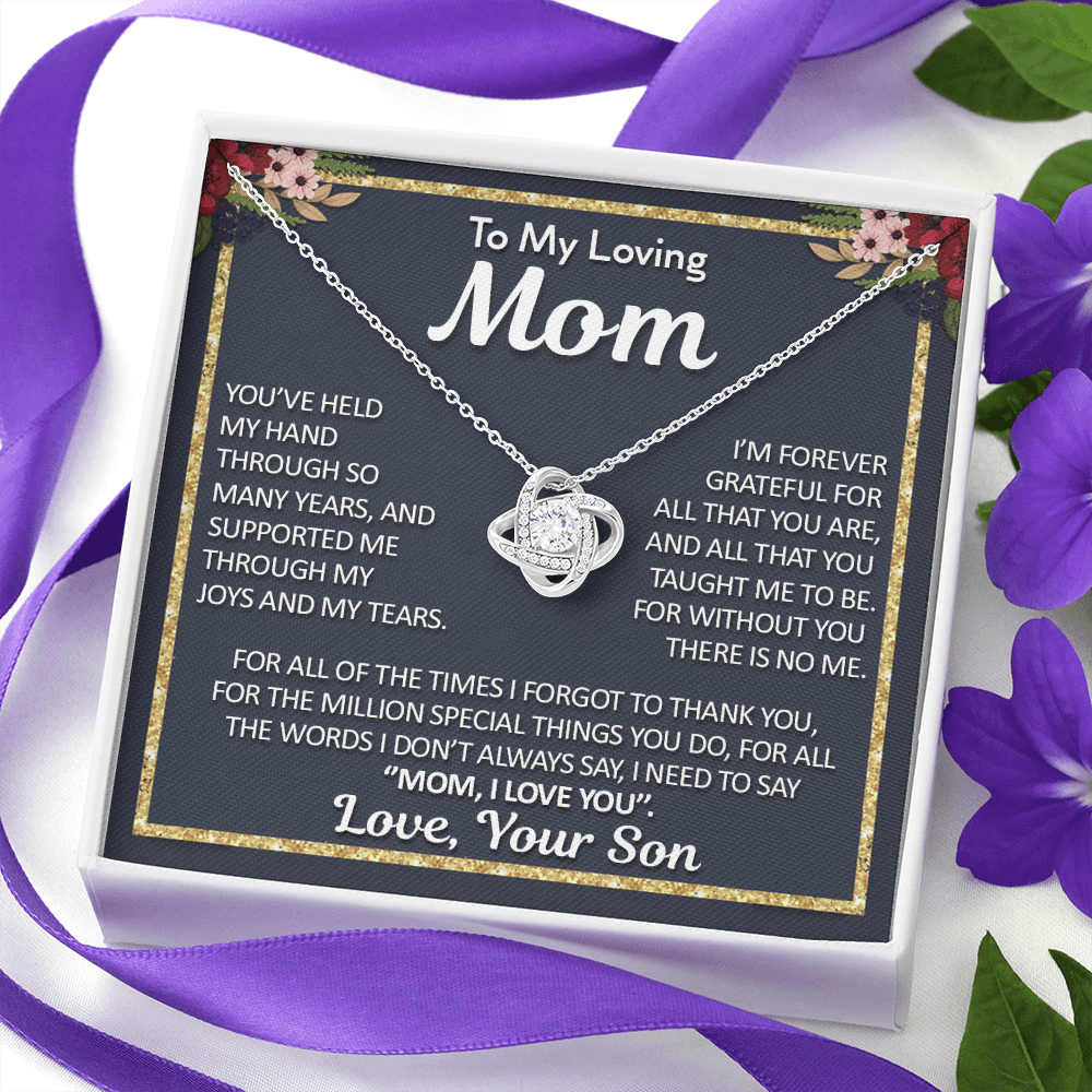 To My Loving Mom - You've Held My Hand Though So Many Years - Love Knot Necklace