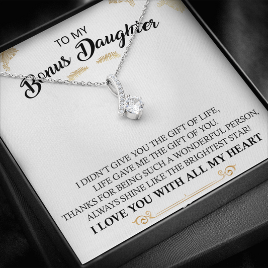 To My Bonus Daughter - Shine Like The Brightest Star - Alluring Beauty Necklace