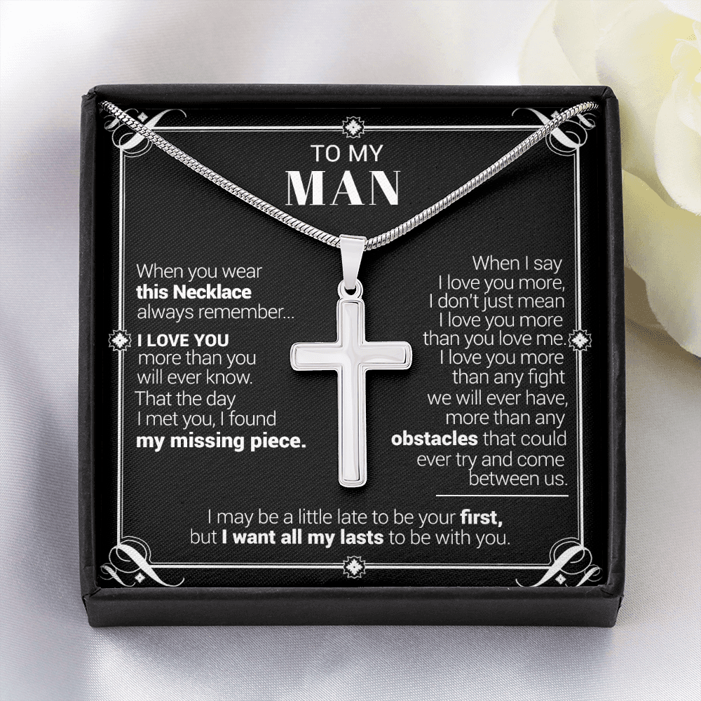 To My Man - I Love You More Than You Will Ever Know - Cross Necklace