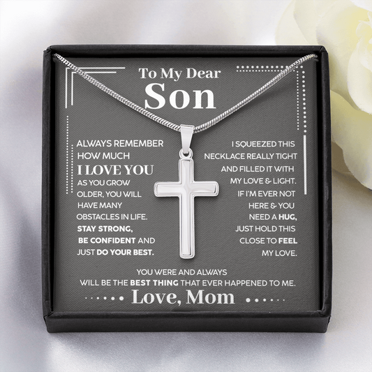 To My Dear Son - Always Remember How Much I Love You - Cross Necklace