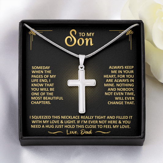 To My Son - Always Keep Me In Your Heart - Cross Necklace