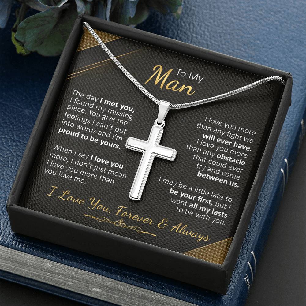 To My Man - The Day I Met You - Cross Necklace