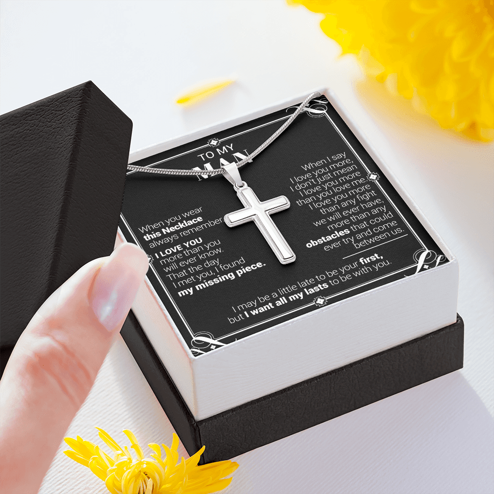 To My Man - I Love You More Than You Will Ever Know - Cross Necklace