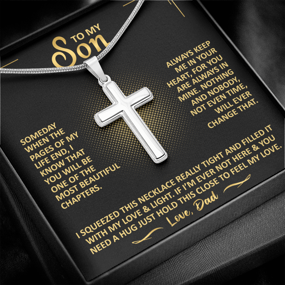 To My Son - Always Keep Me In Your Heart - Cross Necklace