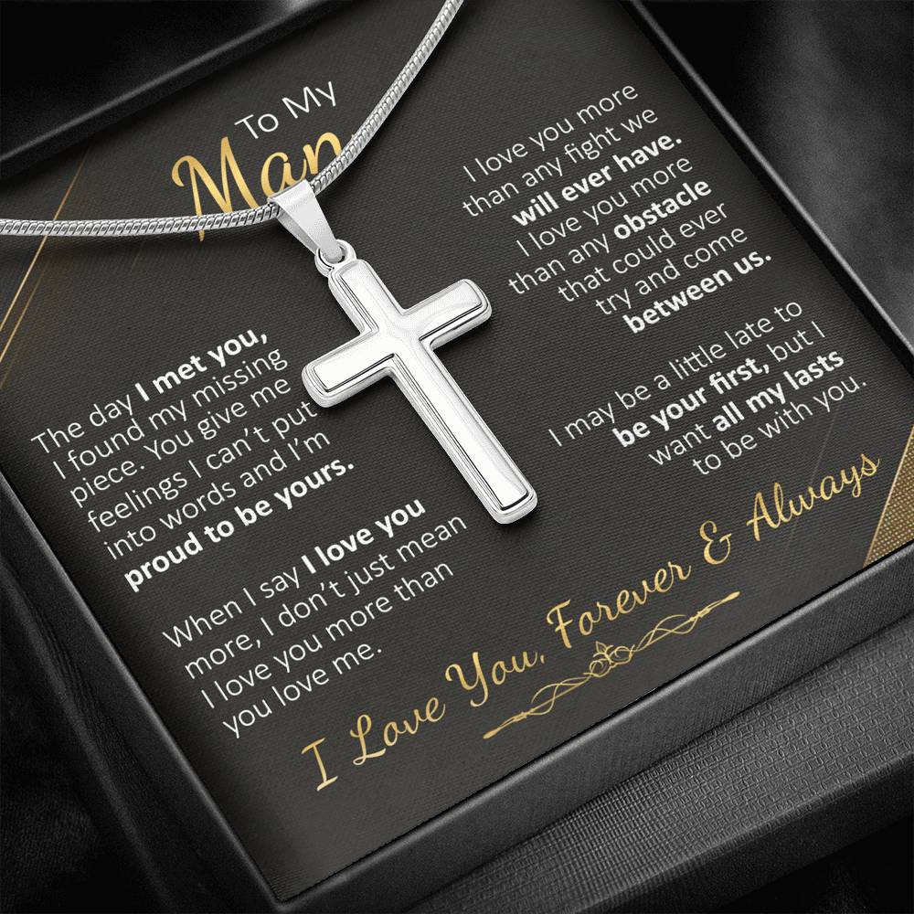 To My Man - The Day I Met You - Cross Necklace