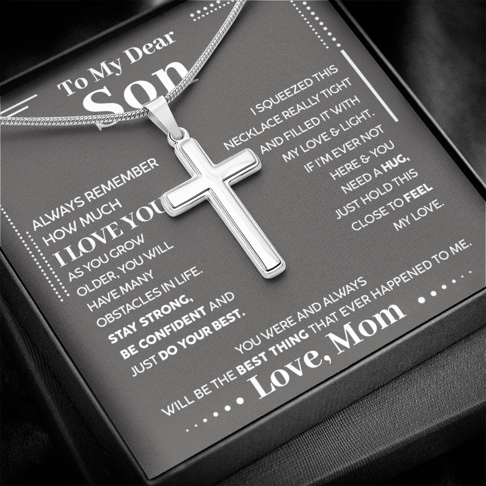 To My Dear Son - Always Remember How Much I Love You - Cross Necklace