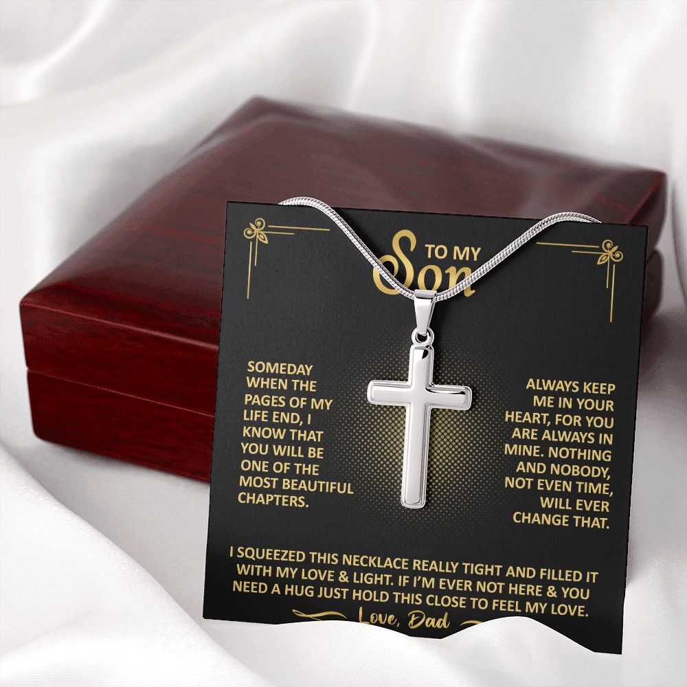 To My Son - Always Keep Me In Your Heart - Cross Necklace