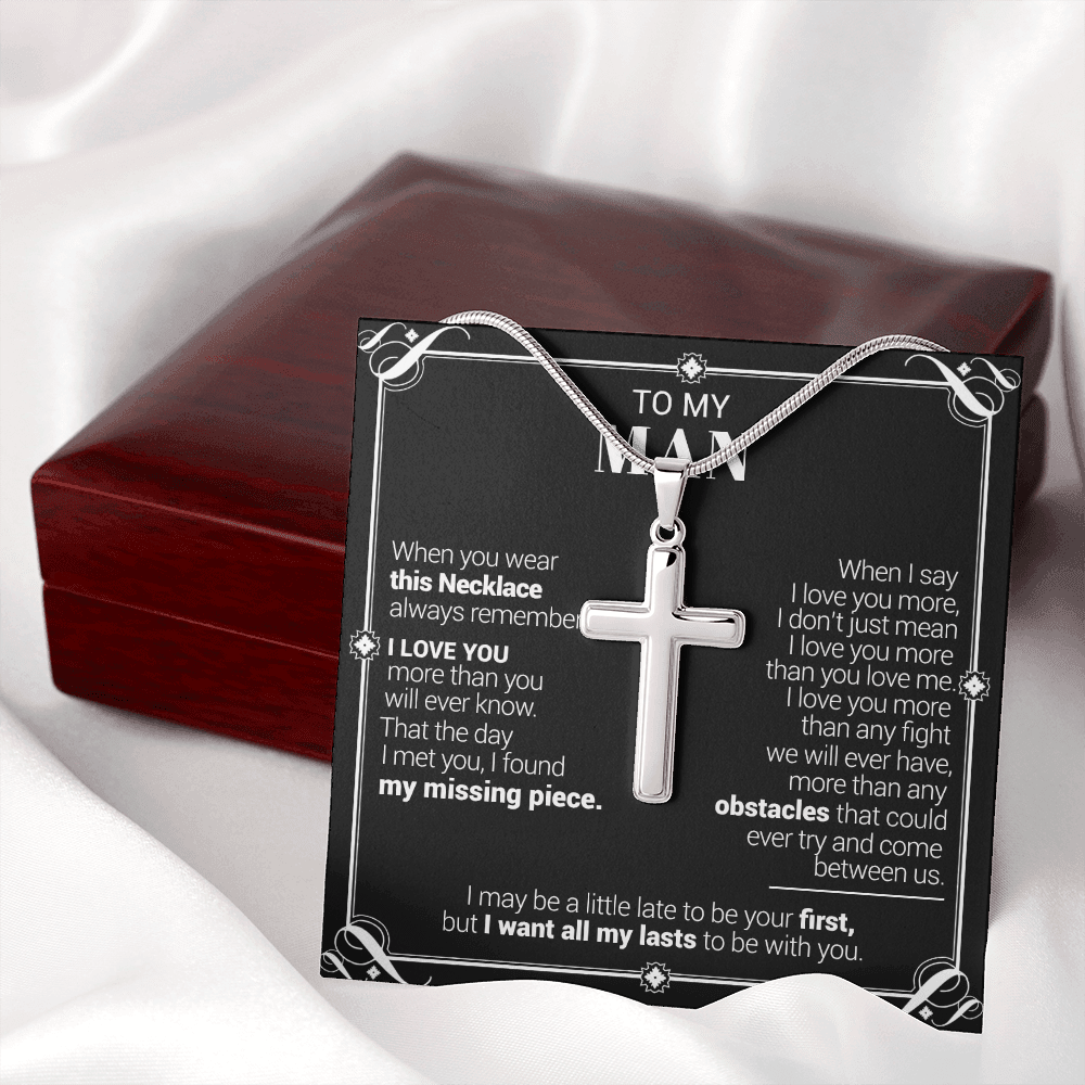 To My Man - I Love You More Than You Will Ever Know - Cross Necklace