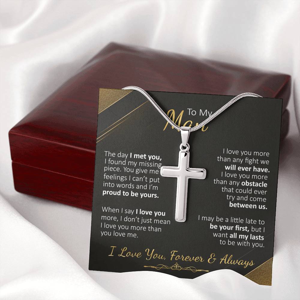 To My Man - The Day I Met You - Cross Necklace