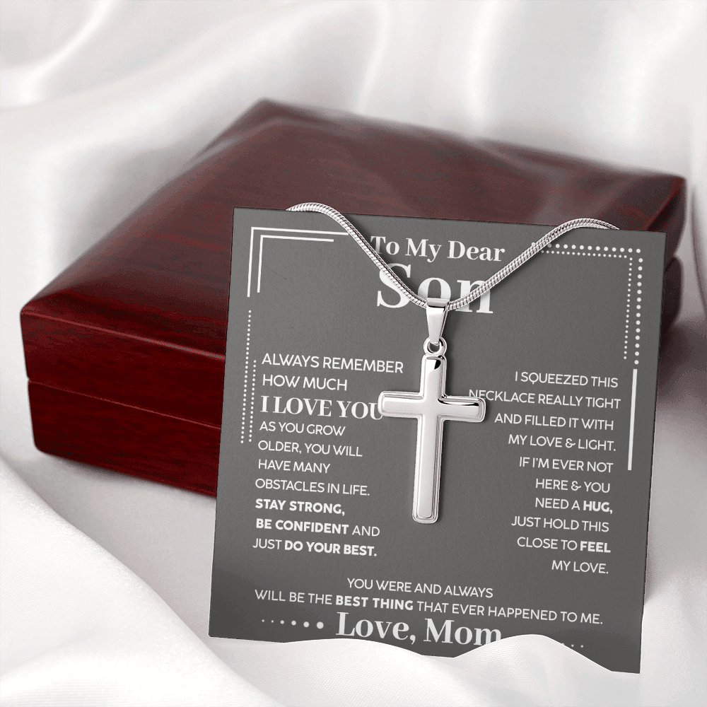 To My Dear Son - Always Remember How Much I Love You - Cross Necklace