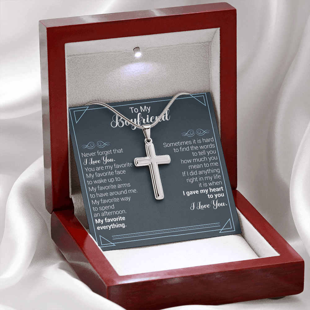 To My Boyfriend - Never Forget That I Love You - Cross Necklace