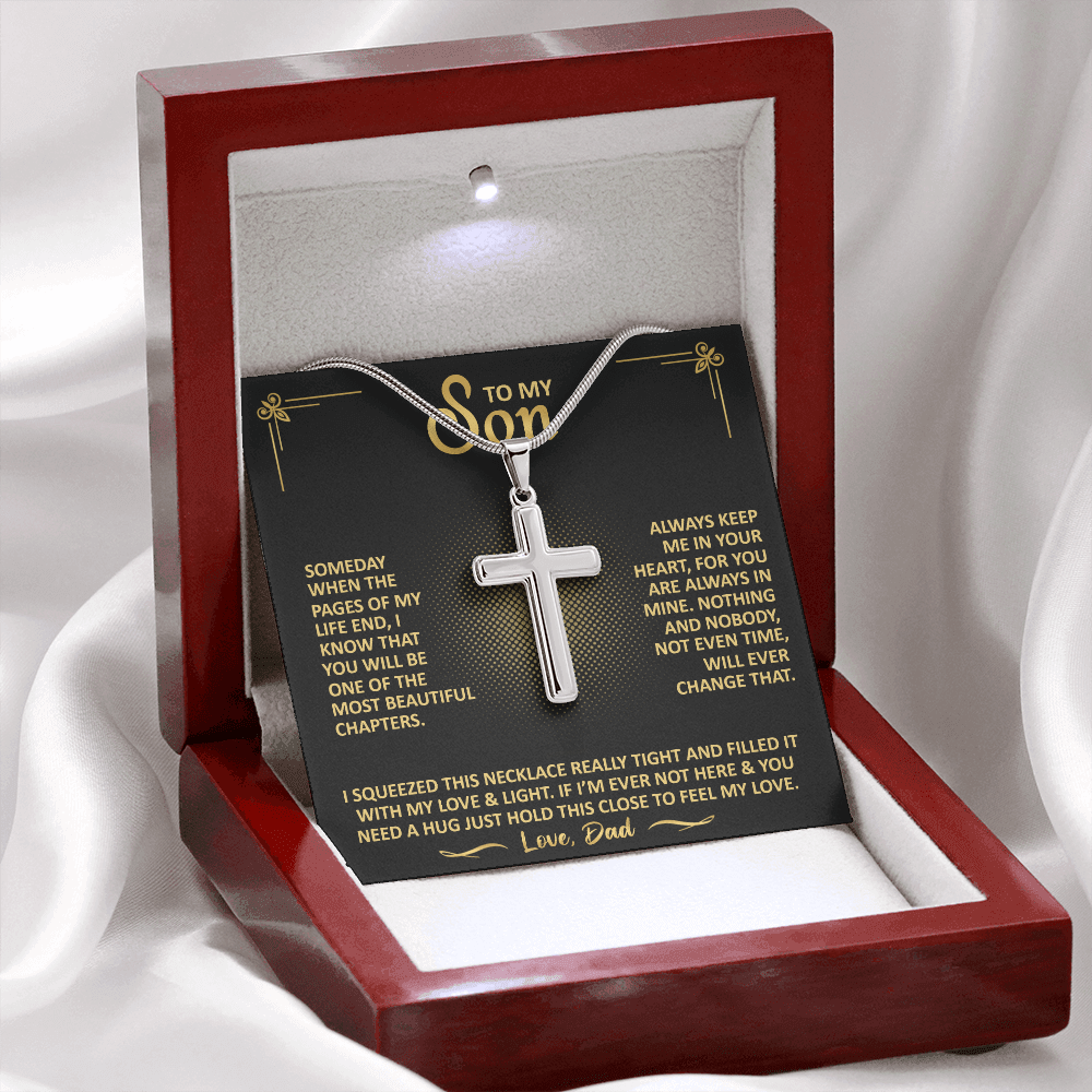 To My Son - Always Keep Me In Your Heart - Cross Necklace