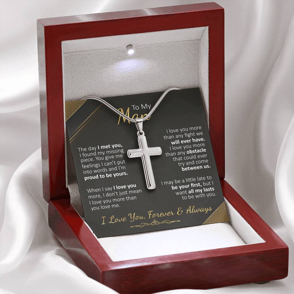 To My Man - The Day I Met You - Cross Necklace