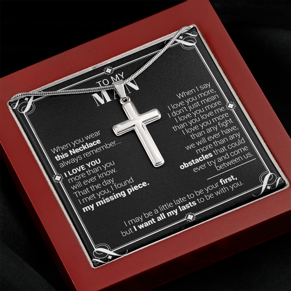 To My Man - I Love You More Than You Will Ever Know - Cross Necklace