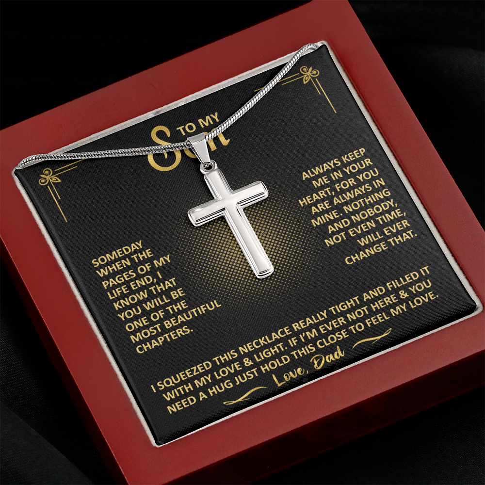 To My Son - Always Keep Me In Your Heart - Cross Necklace