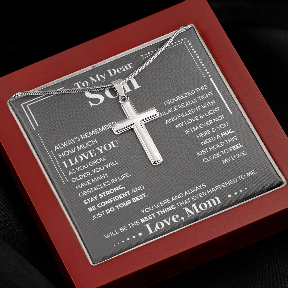 To My Dear Son - Always Remember How Much I Love You - Cross Necklace